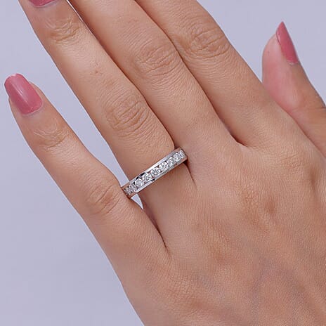 D'Joy - Moissanite Ring in Platinum Overlay Sterling Silver 2.10 Ct.