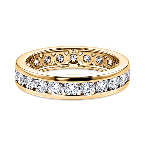 D'Joy - Moissanite Ring in Yellow Gold Plated Sterling Silver 2.10 Ct.