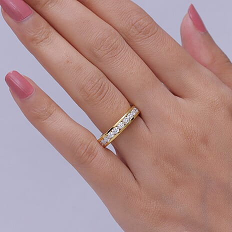 D'Joy - Moissanite Ring in Yellow Gold Plated Sterling Silver 2.10 Ct.