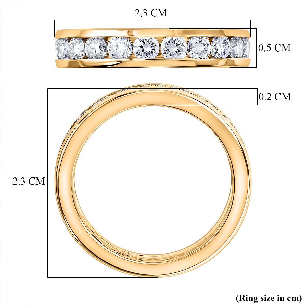 D'Joy - Moissanite Ring in Yellow Gold Plated Sterling Silver 2.10 Ct.