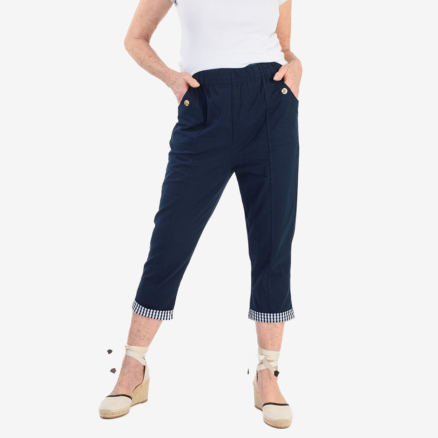 Pure And Natural Cotton Trousers With 21Inch Inseam 