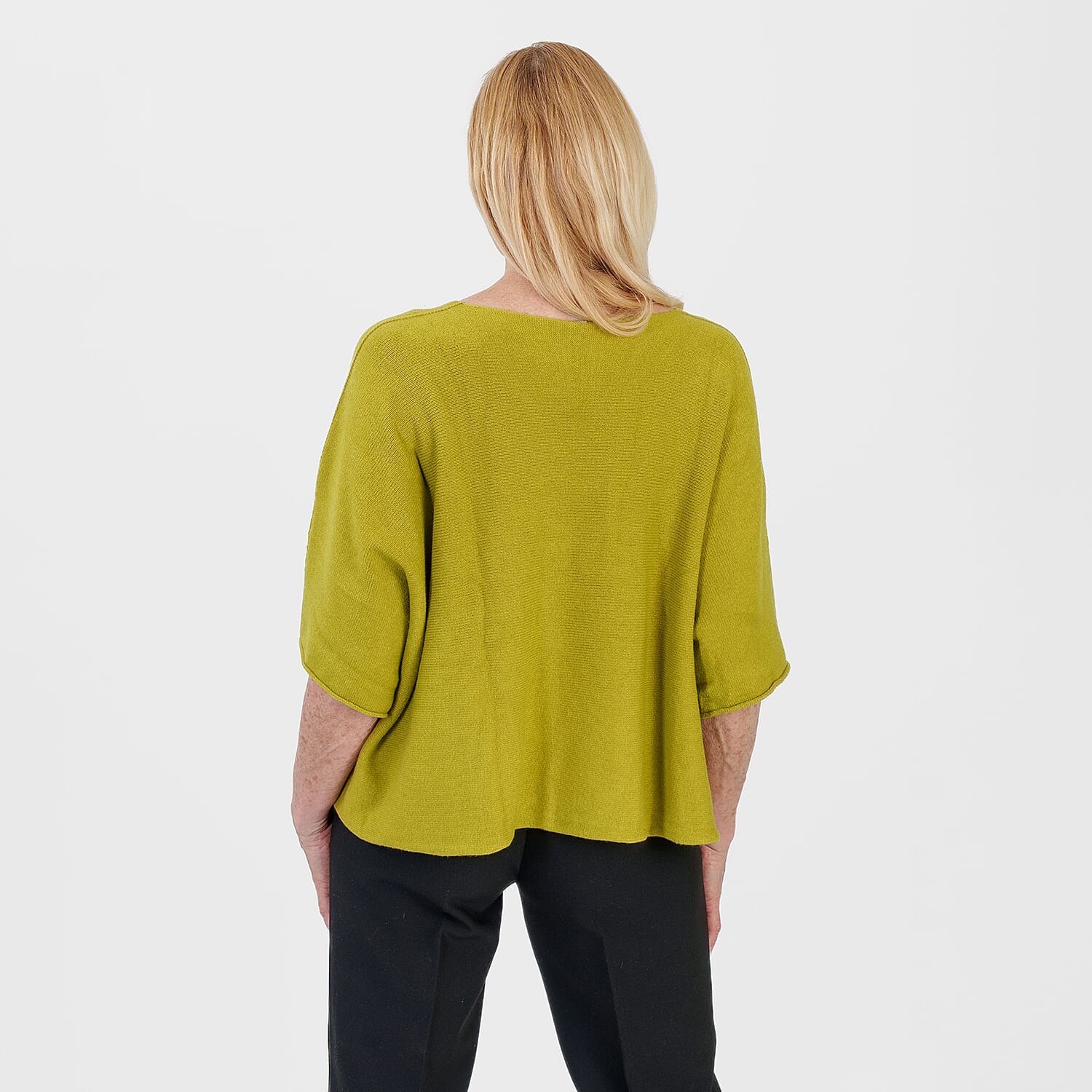 Pure And Natural Made in Italy Batwing Knitted Top (One Size, 10-20) - Lime