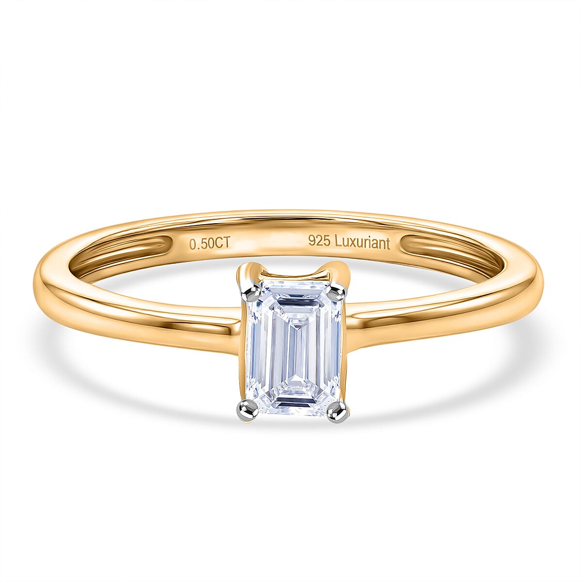 LUXURIANT 0.5 Ct. Lab Grown Diamond Solitaire Ring in Sterling Silver