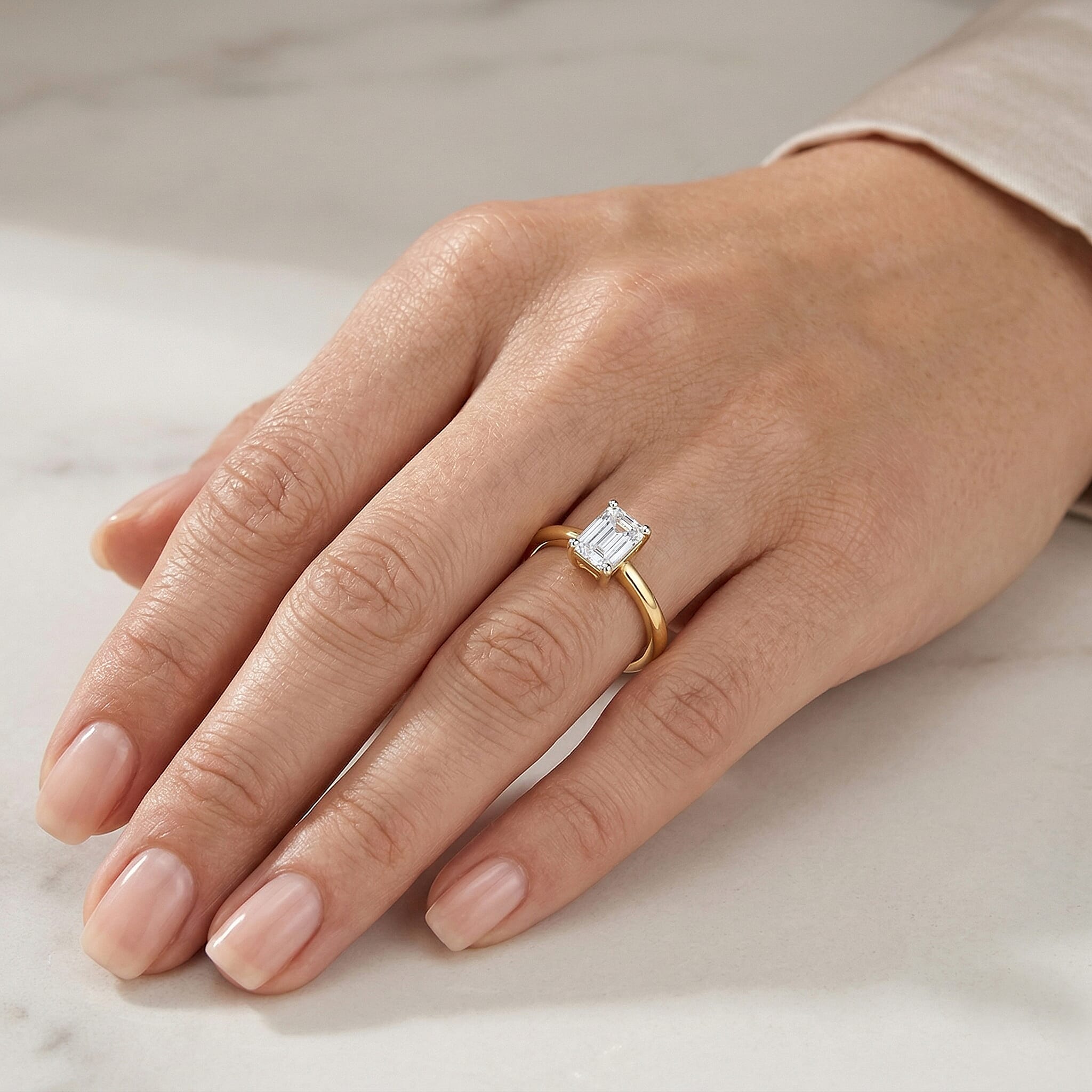 LUXURIANT 0.5 Ct. Lab Grown Diamond Solitaire Ring in Sterling Silver