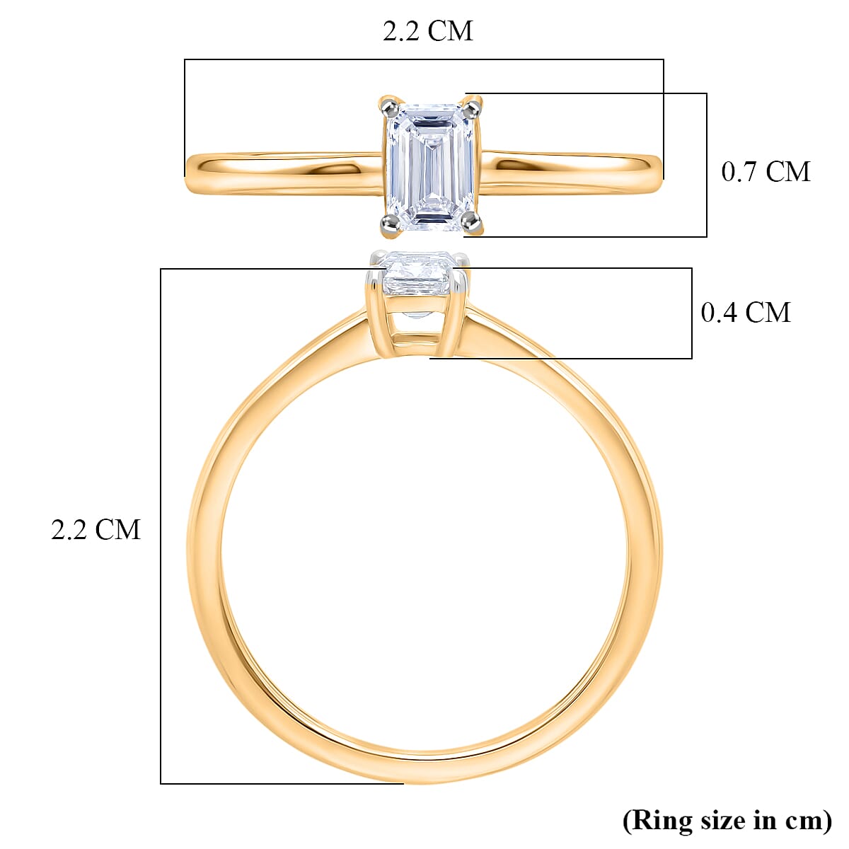 LUXURIANT 0.5 Ct. Lab Grown Diamond Solitaire Ring in Sterling Silver
