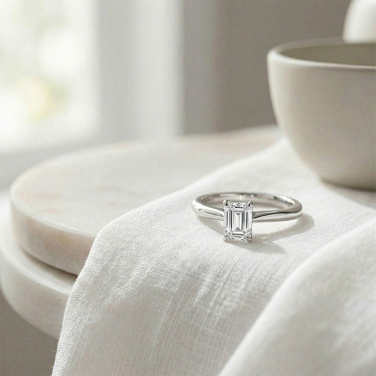 LUXURIANT 0.5 Ct. Lab Grown Diamond Solitaire Ring in Sterling Silver