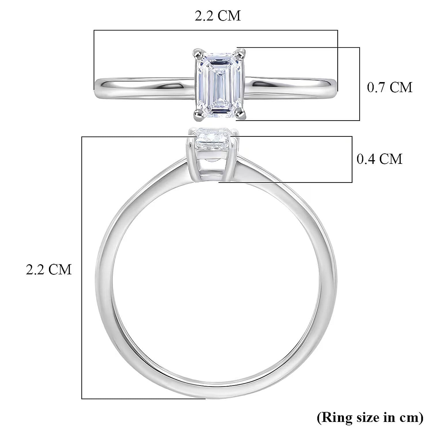 LUXURIANT 0.5 Ct. Lab Grown Diamond Solitaire Ring in Sterling Silver