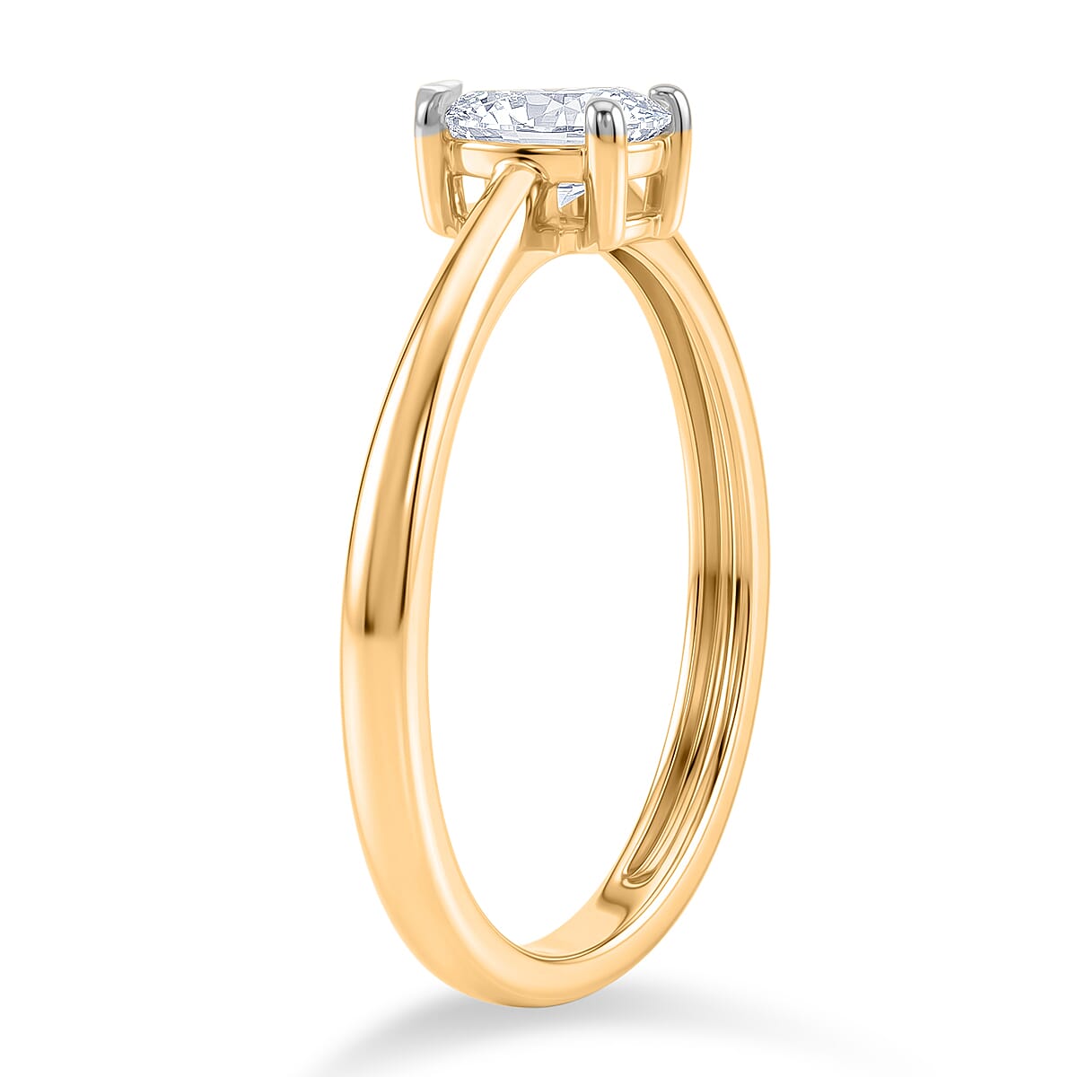 LUXURIANT 0.5 Ct. Lab Grown Diamond Solitaire Ring in Sterling Silver