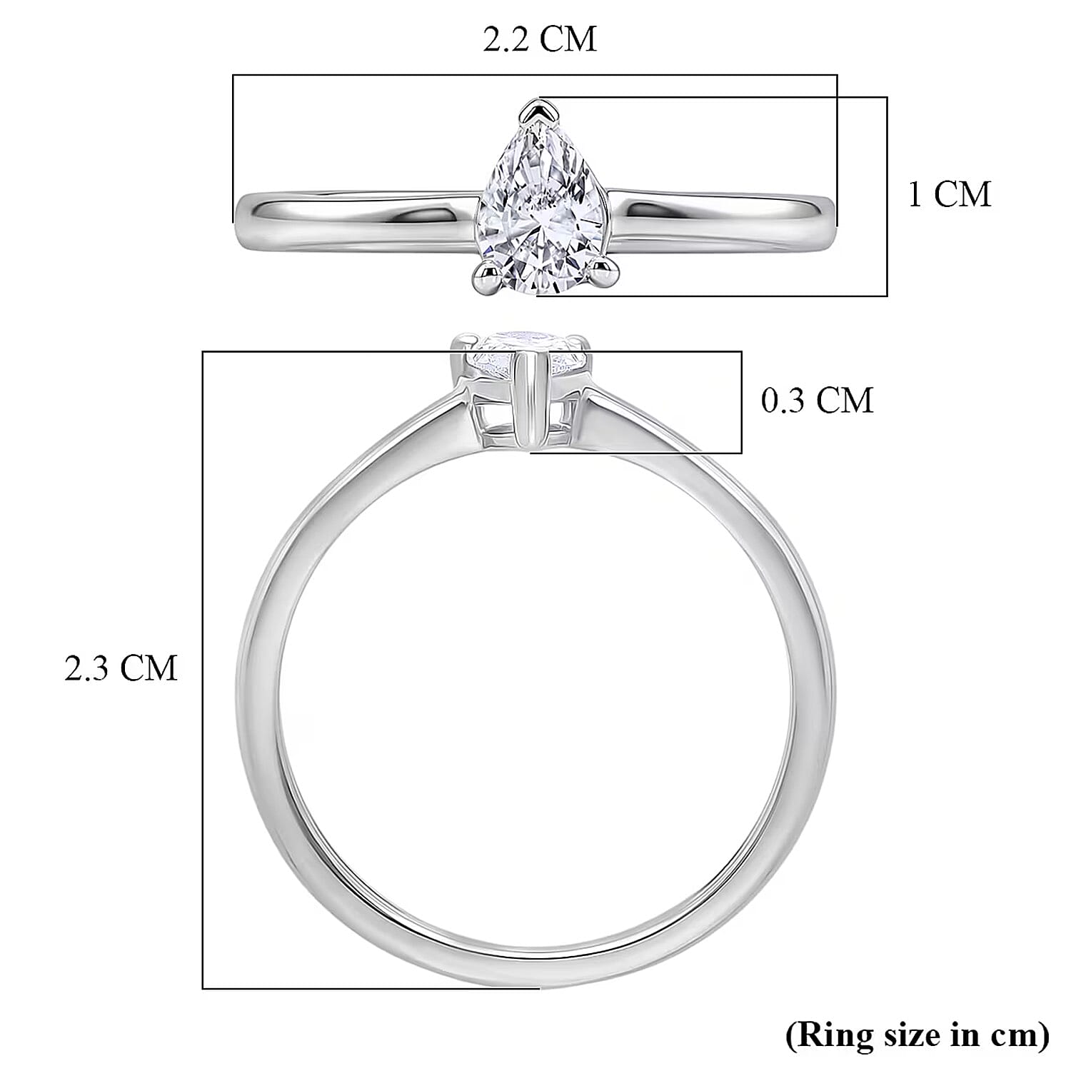LUXURIANT 0.5 Ct. Lab Grown Diamond Solitaire Ring in Sterling Silver
