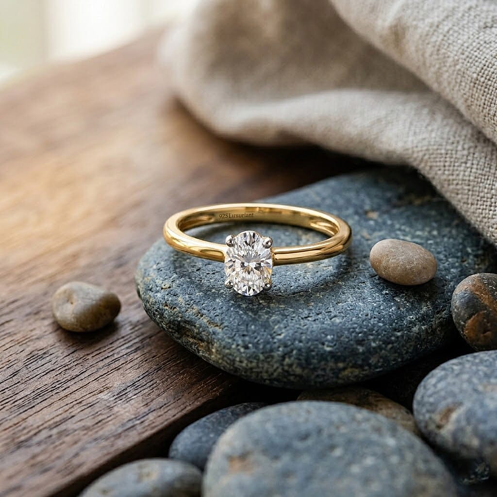 LUXURIANT 0.5 Ct. Lab Grown Diamond Solitaire Ring in Sterling Silver