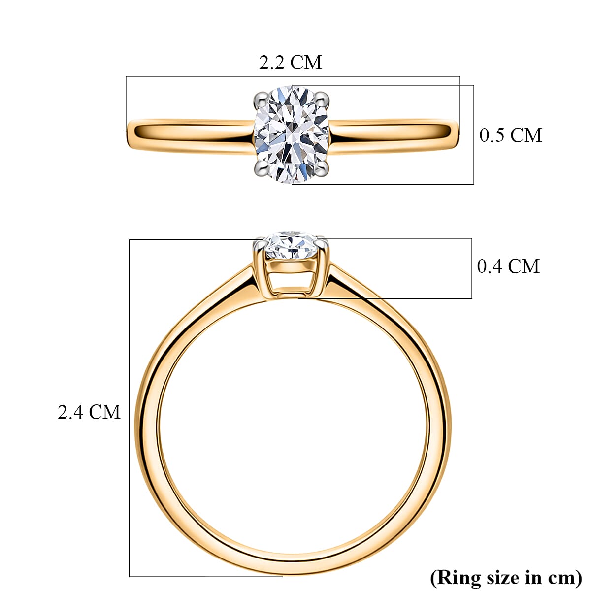LUXURIANT 0.5 Ct. Lab Grown Diamond Solitaire Ring in Sterling Silver