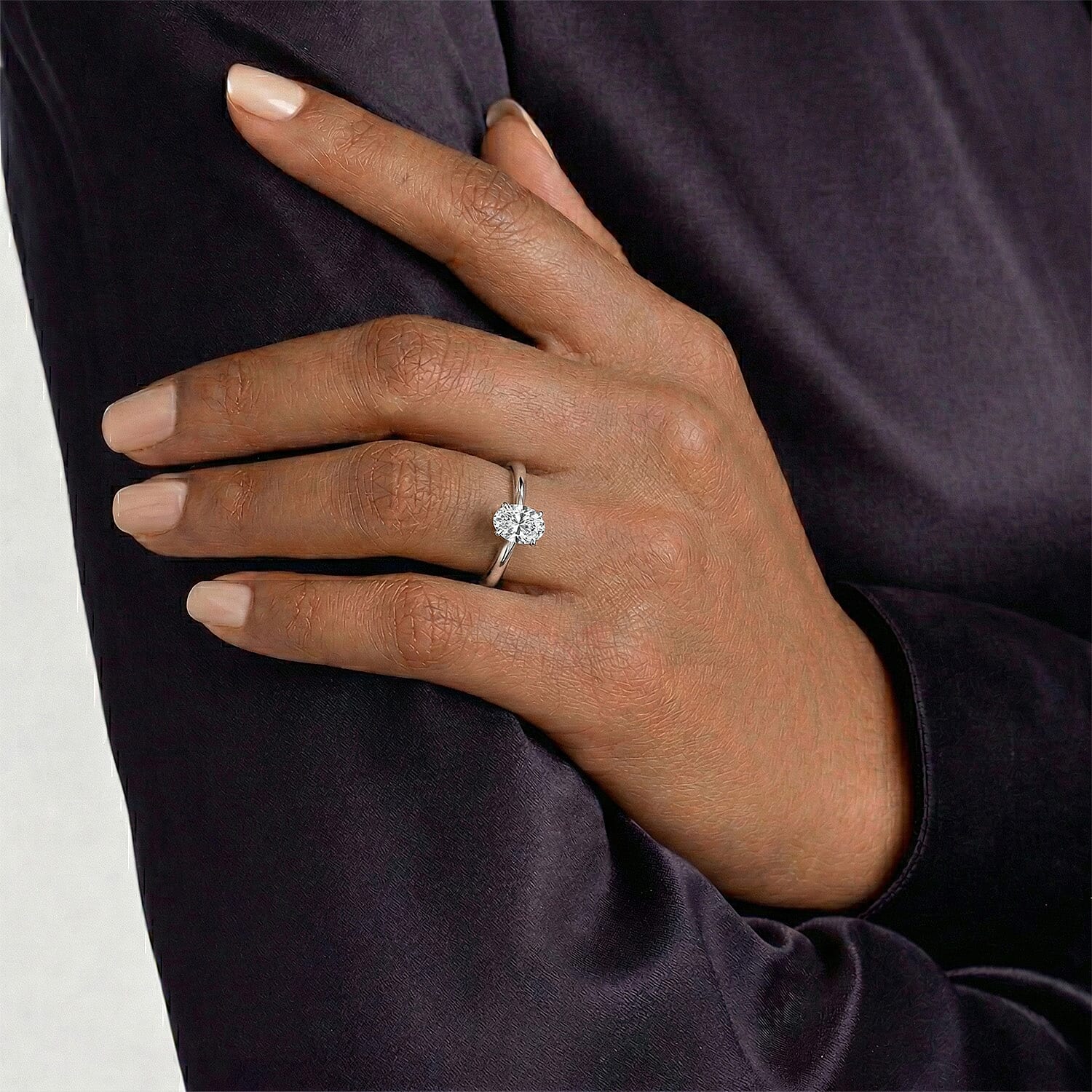 LUXURIANT 0.5 Ct. Lab Grown Diamond Solitaire Ring in Sterling Silver