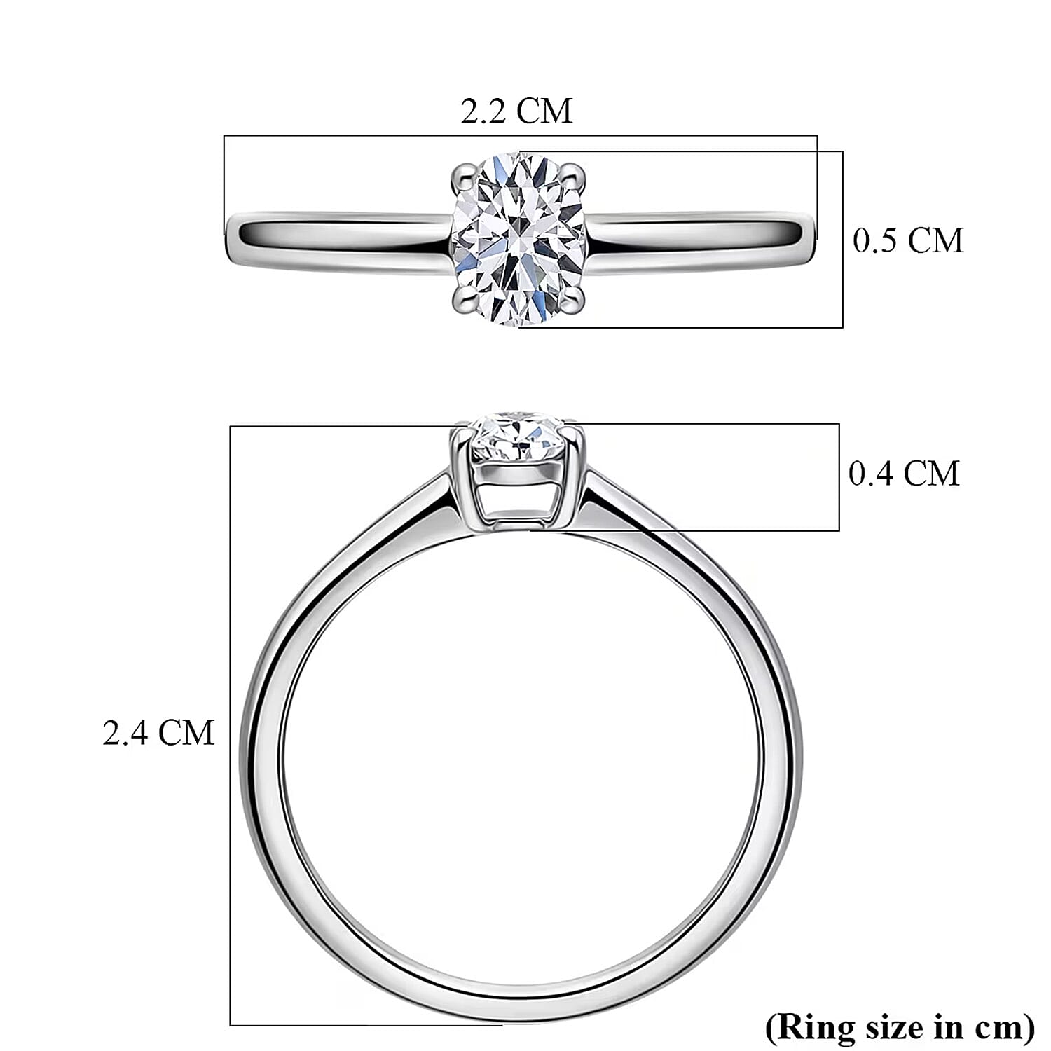 LUXURIANT 0.5 Ct. Lab Grown Diamond Solitaire Ring in Sterling Silver