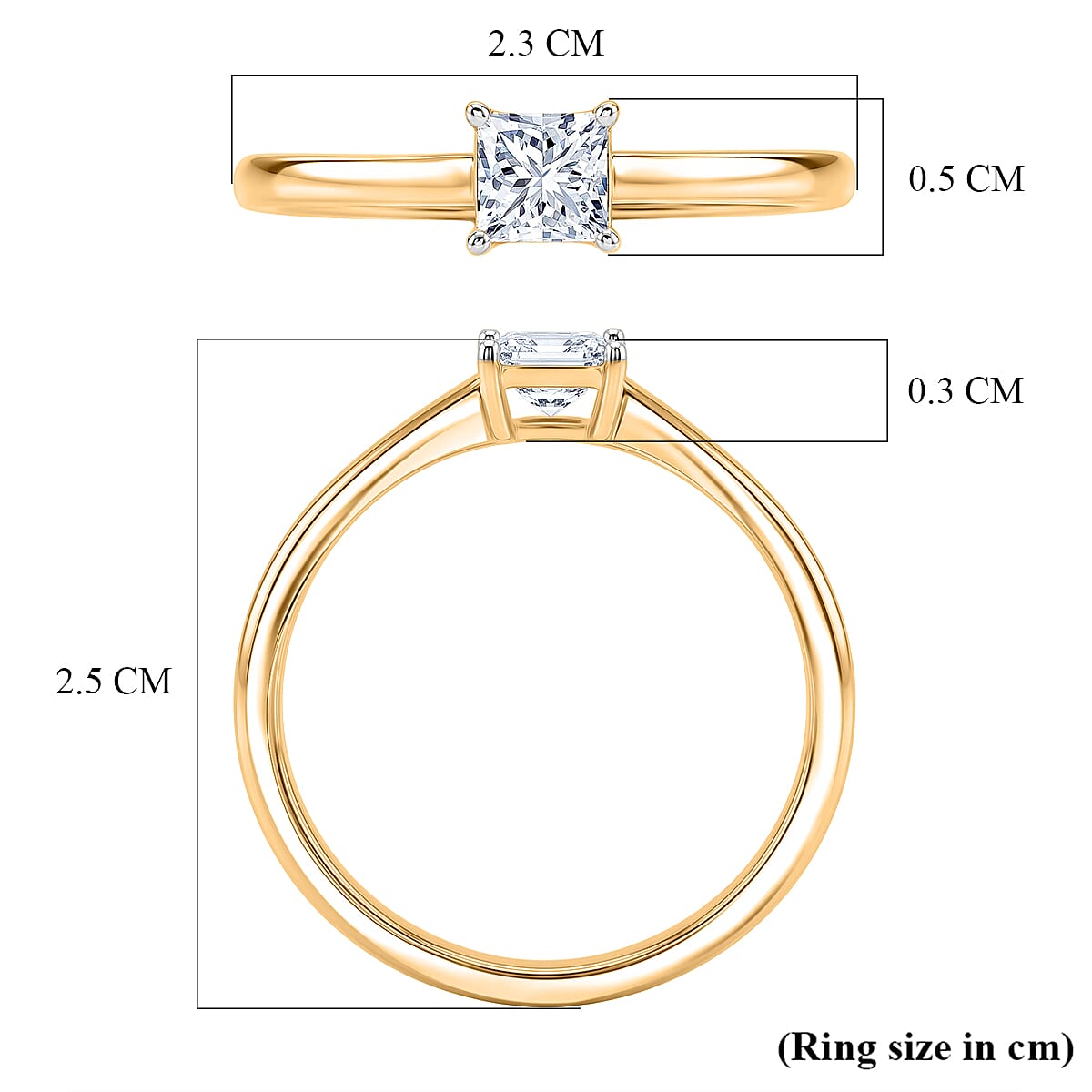 LUXURIANT 0.5 Ct. Lab Grown Diamond Solitaire Ring in Sterling Silver