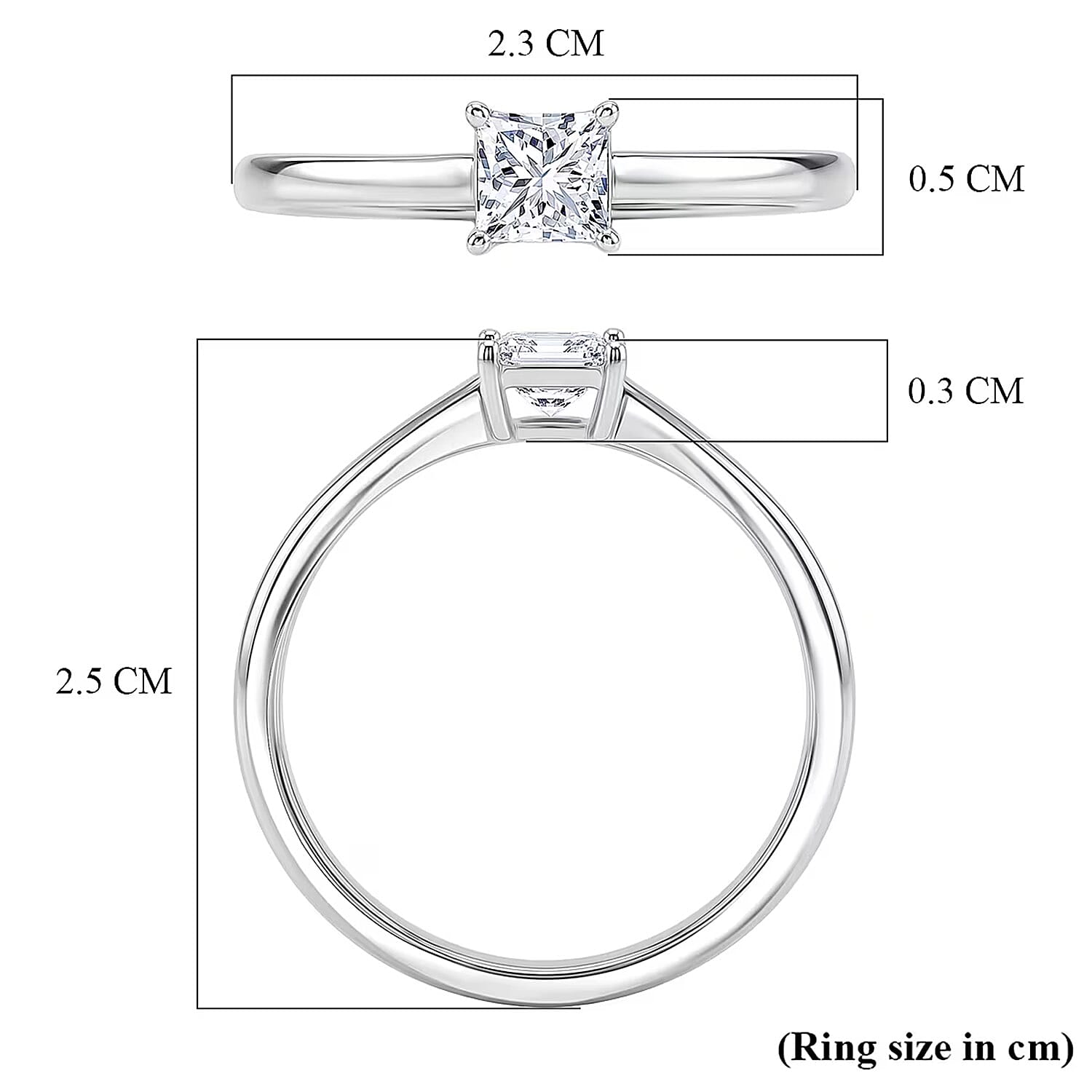 LUXURIANT 0.5 Ct. Lab Grown Diamond Solitaire Ring in Sterling Silver