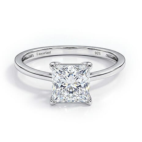Luxuriant - Lab Grown Diamond(SI) Princess Ring in Rhodium Overlay Sterling Silver 0.50 Ct.