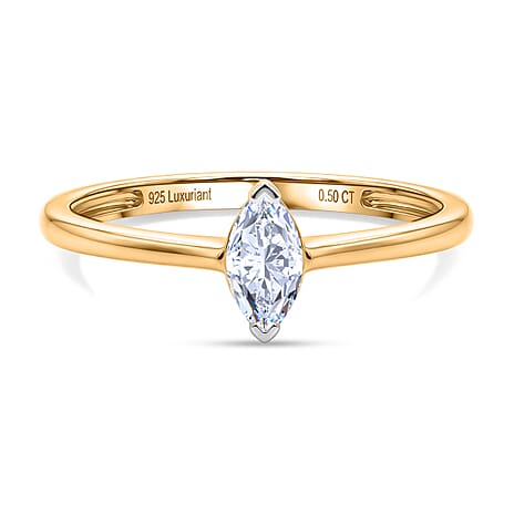 Luxuriant - Lab Grown Diamond(SI) Ring in 18K Vermeil Yellow Gold Plated Sterling Silver 0.58 Ct.