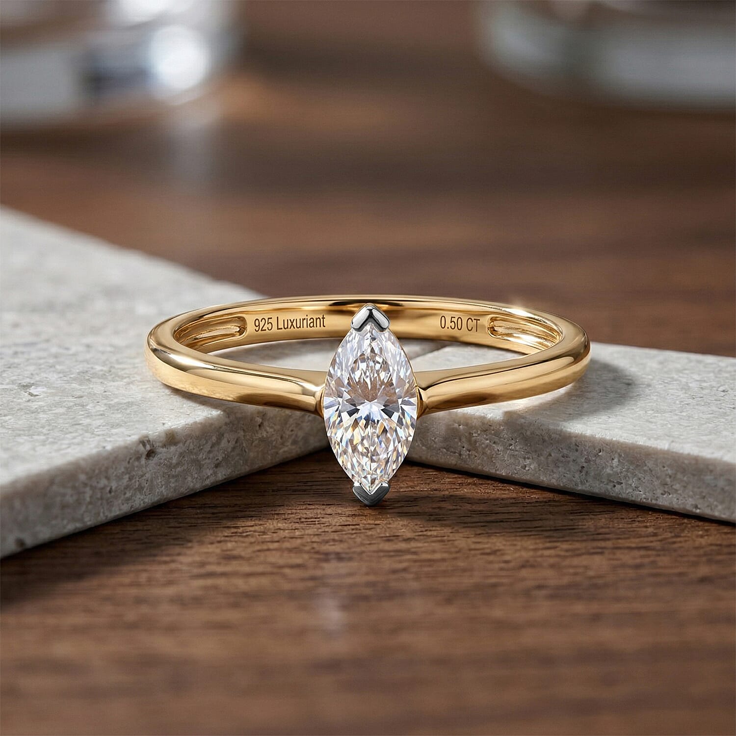 LUXURIANT 0.5 Ct. Lab Grown Diamond Solitaire Ring in Sterling Silver