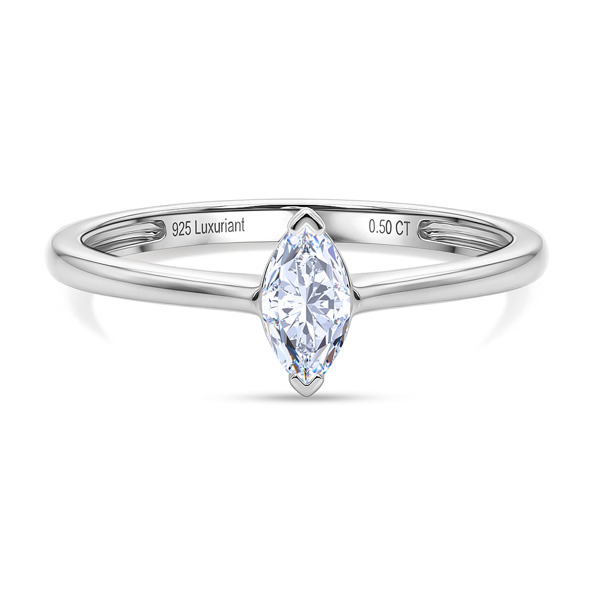 LUXURIANT 0.5 Ct. Lab Grown Diamond Solitaire Ring in Sterling Silver