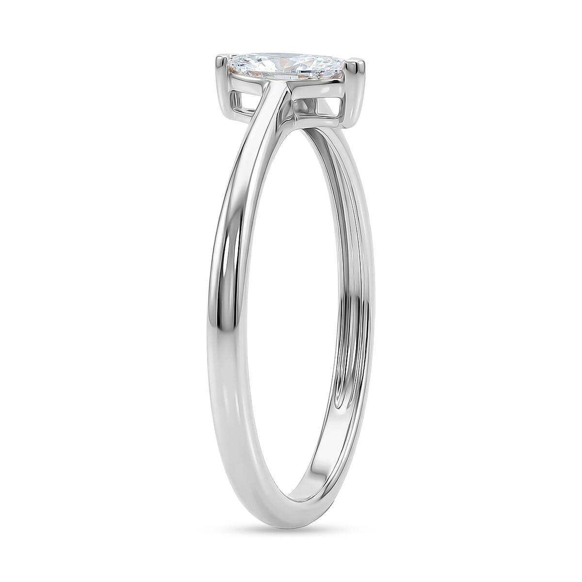 LUXURIANT 0.5 Ct. Lab Grown Diamond Solitaire Ring in Sterling Silver