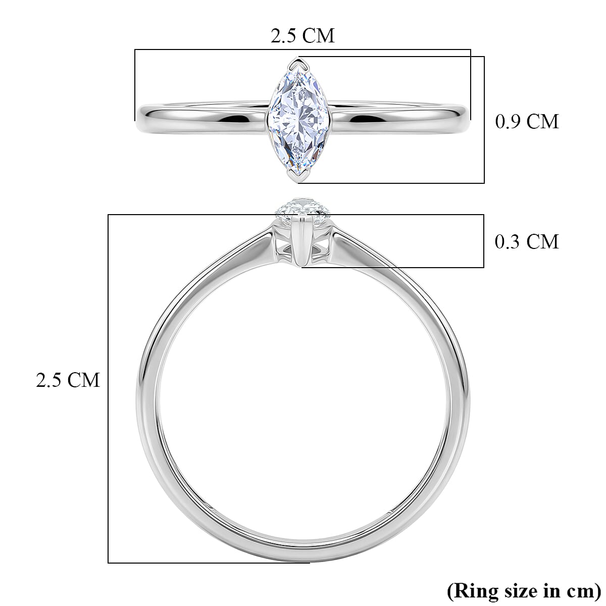 LUXURIANT 0.5 Ct. Lab Grown Diamond Solitaire Ring in Sterling Silver