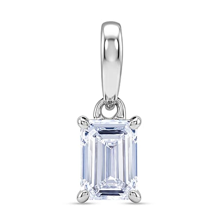 LUXURIANT 0.5 Ct. Lab Grown Diamond Emerald-Cut Pendant in Rhodium Overlay Sterling Silver (SI) LUXURIANT 0.5 Ct. Lab Grown Diamond Emerald-Cut Pendant in Rhodium Overlay Sterling Silver (SI)