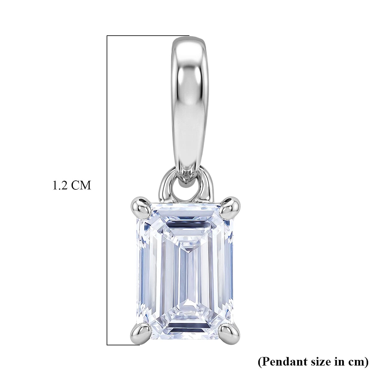 Luxuriant - Lab Grown Diamond Emerald (SI) Pendant in Rhodium Overlay Sterling Silver 0.52 Ct.