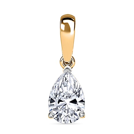 Luxuriant - Lab Grown Diamond (SI) Pear Pendant in 18K Vermeil Yellow Gold Plated Sterling Silver 0.50 Ct.