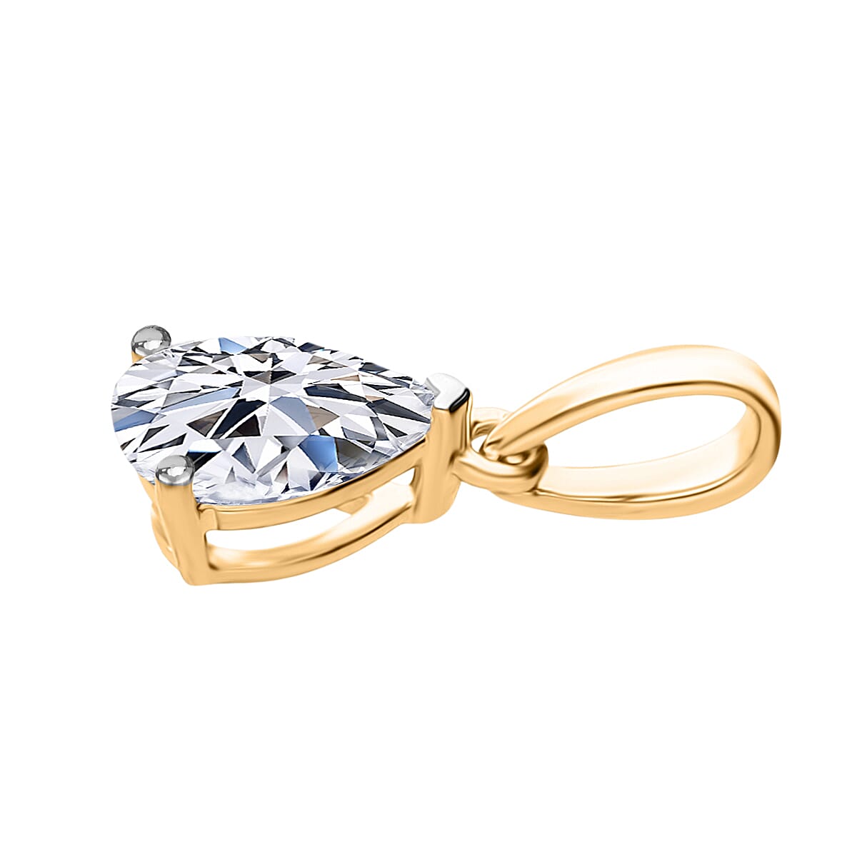 Luxuriant - Lab Grown Diamond (SI) Pear Pendant in 18K Vermeil Yellow Gold Plated Sterling Silver 0.50 Ct.