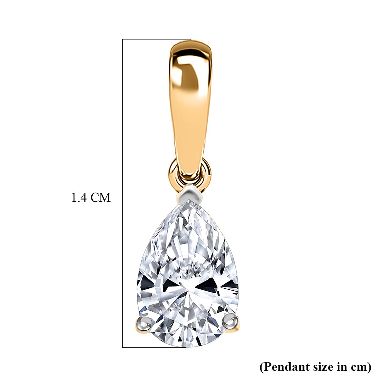 Luxuriant - Lab Grown Diamond (SI) Pear Pendant in 18K Vermeil Yellow Gold Plated Sterling Silver 0.50 Ct.