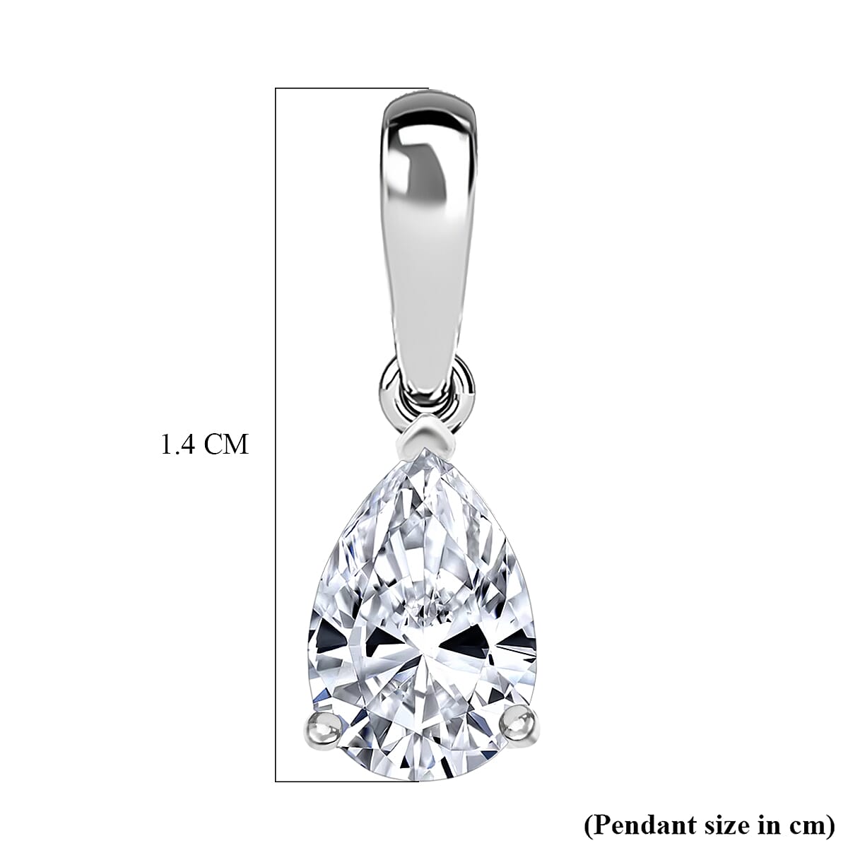 Luxuriant - Lab Grown Diamond (SI) Pear Pendant in Rhodium Overlay Sterling Silver 0.50 Ct.