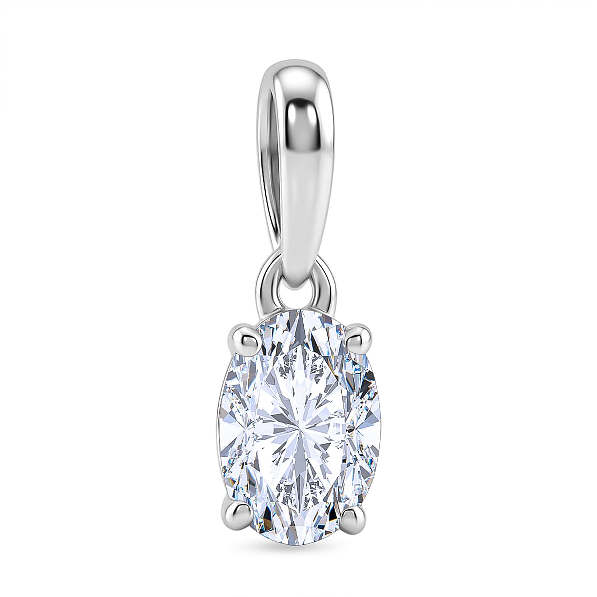 Luxuriant - Lab Grown Diamond (SI) Pendant in Rhodium Overlay Sterling Silver 0.50 Ct.