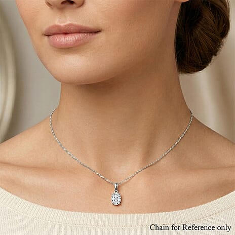 Luxuriant - Lab Grown Diamond (SI) Pendant in Rhodium Overlay Sterling Silver 0.50 Ct.