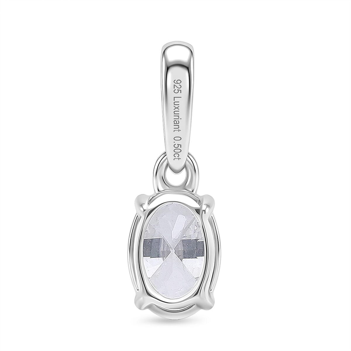 Luxuriant - Lab Grown Diamond (SI) Pendant in Rhodium Overlay Sterling Silver 0.50 Ct.