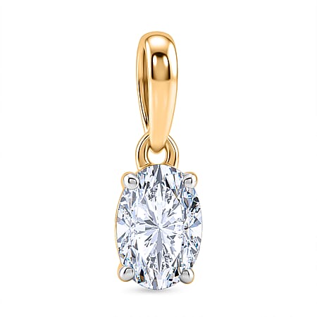 LUXURIANT 0.5 Ct. Lab Grown Diamond Oval-Cut Solitaire Pendant in 18K Vermeil Yellow Gold Over Sterling Silver (SI) LUXURIANT 0.5 Ct. Lab Grown Diamond Oval-Cut Solitaire Pendant in 18K Vermeil Yellow Gold Over Sterling Silver (SI)