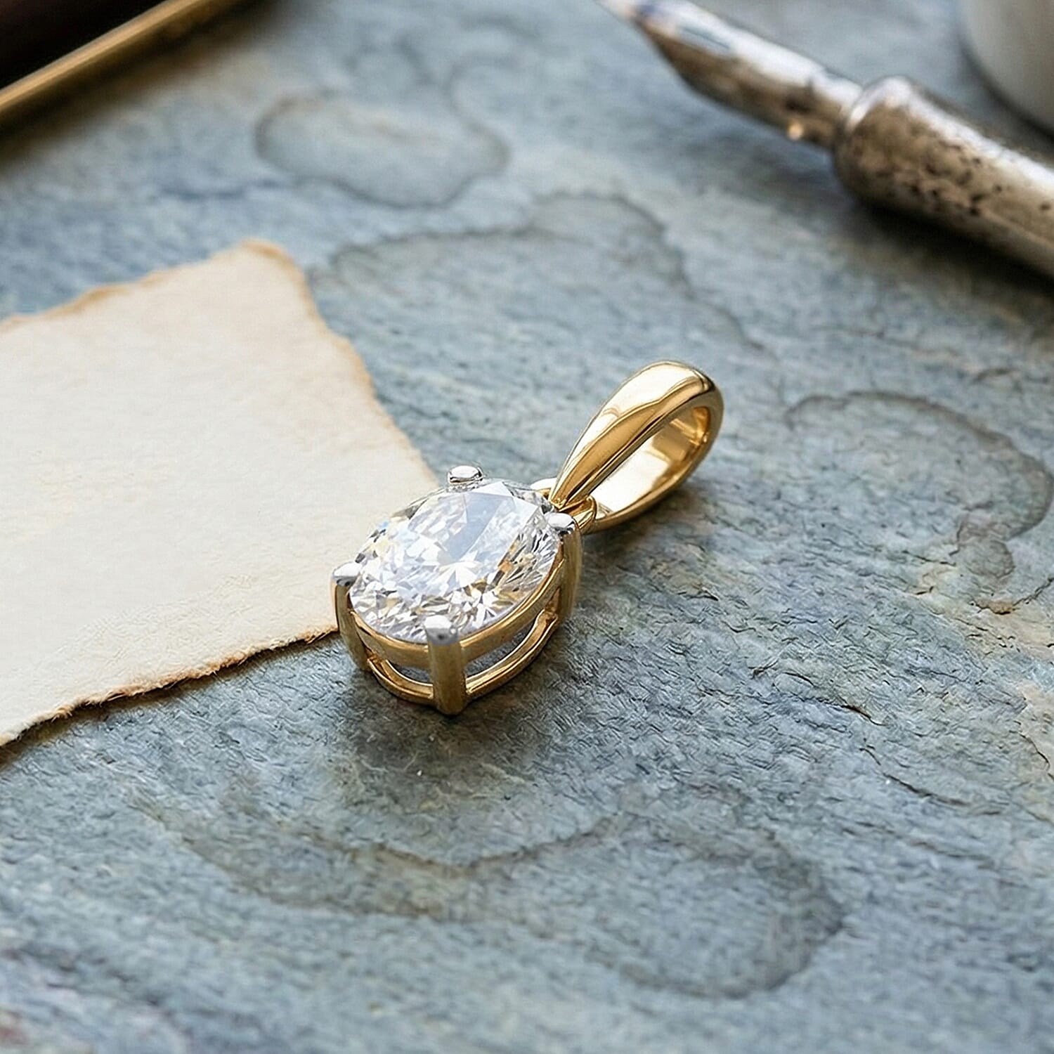 Luxuriant - Lab Grown Diamond(SI) Pendant in 18K Vermeil Yellow Gold Plated Sterling Silver 0.50 Ct.