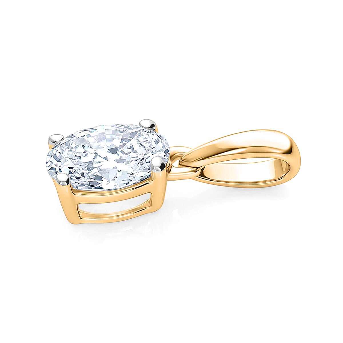 Luxuriant - Lab Grown Diamond(SI) Pendant in 18K Vermeil Yellow Gold Plated Sterling Silver 0.50 Ct.