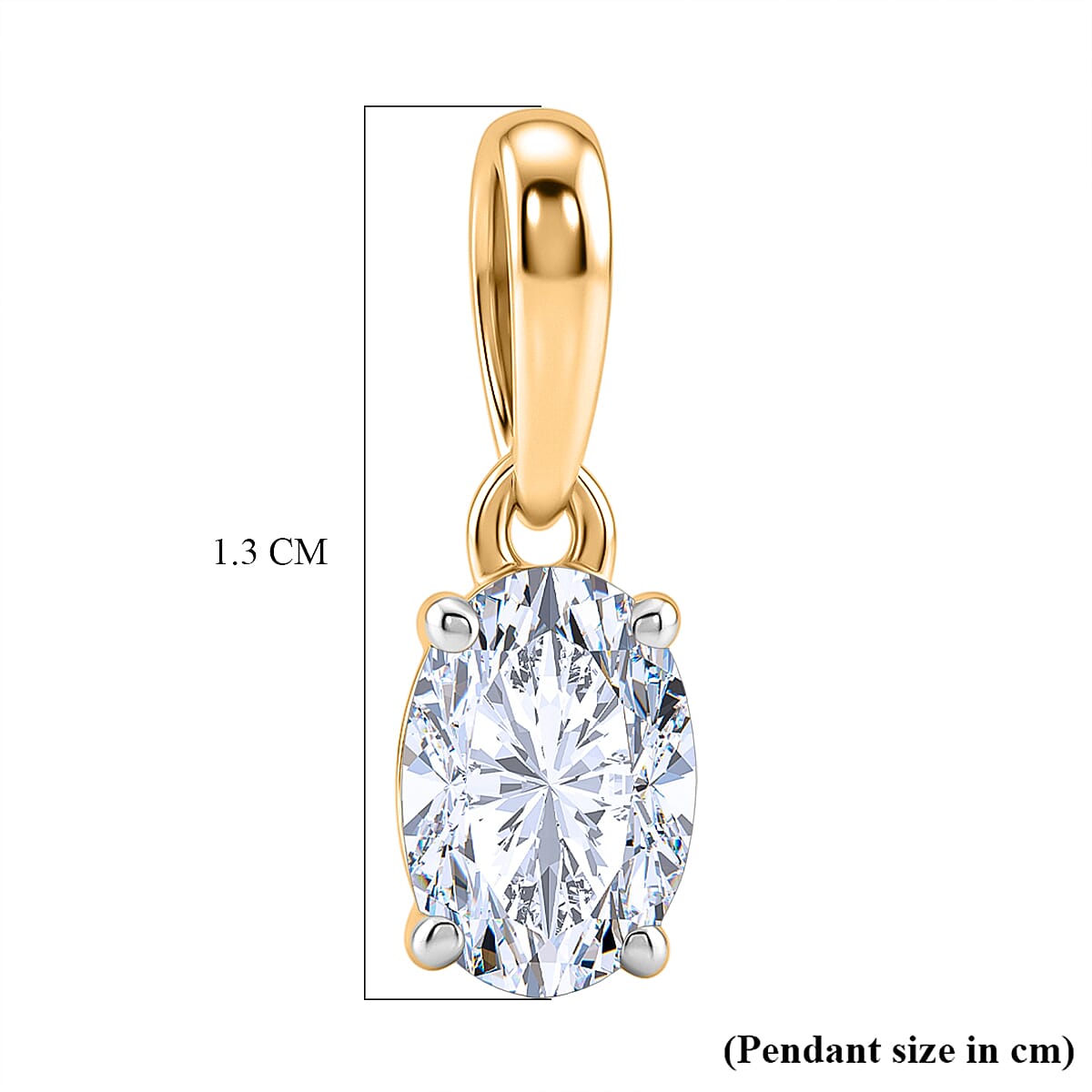 Luxuriant - Lab Grown Diamond(SI) Pendant in 18K Vermeil Yellow Gold Plated Sterling Silver 0.50 Ct.
