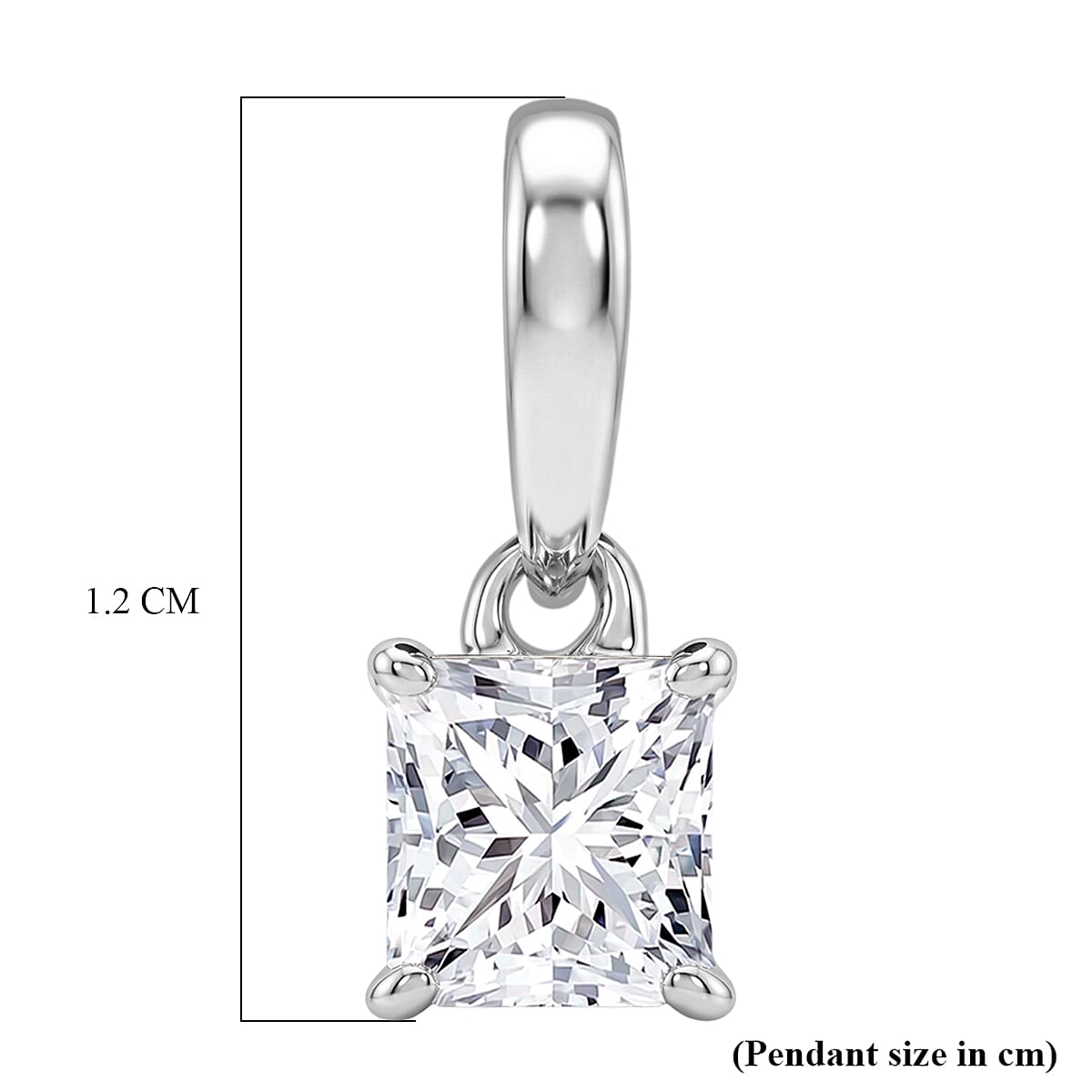 Luxuriant - Lab Grown Diamond(SI) Princess Pendant in Rhodium Overlay Sterling Silver 0.50 Ct.