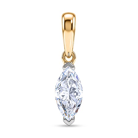 LUXURIANT 0.5 Ct. Lab Grown Diamond Marquee-Cut Solitaire Pendant in 18K Vermeil Yellow Gold Plated Sterling Silver (SI) LUXURIANT 0.5 Ct. Lab Grown Diamond Marquee-Cut Solitaire Pendant in 18K Vermeil Yellow Gold Plated Sterling Silver (SI)