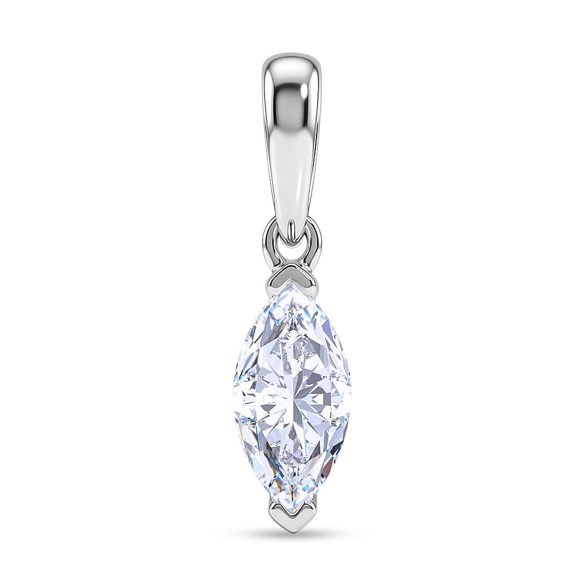 Luxuriant - Lab Grown Diamond(SI) Pendant in Rhodium Overlay Sterling Silver 0.50 Ct.