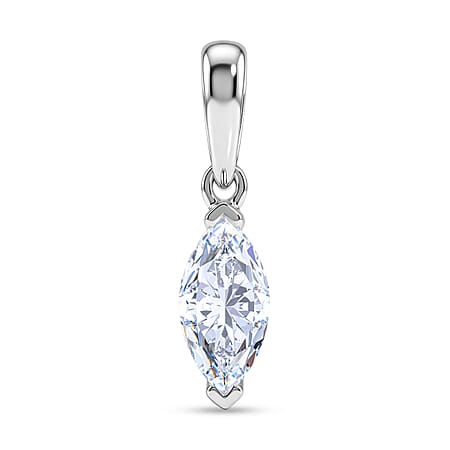 LUXURIANT 0.5 Ct. Lab Grown Diamond Marquise-Cut Solitaire Pendant in Rhodium Overlay Sterling Silver (SI)