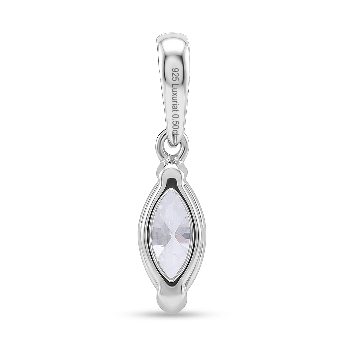 Luxuriant - Lab Grown Diamond(SI) Pendant in Rhodium Overlay Sterling Silver 0.50 Ct.