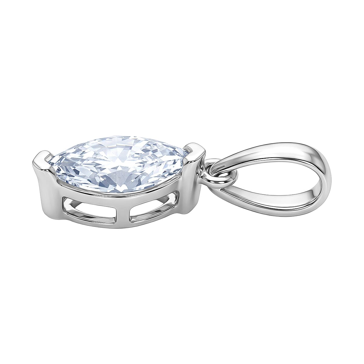 Luxuriant - Lab Grown Diamond(SI) Pendant in Rhodium Overlay Sterling Silver 0.50 Ct.