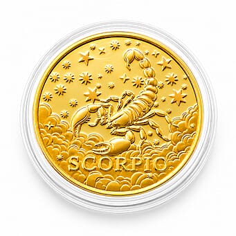 https://tjcuk.sirv.com/Products/85/4/8548678/Celestial-Zodiac-Collection-Scorpio-24k-Gold-Coin-Collectibles_8548678.jpg?w=342&h=342