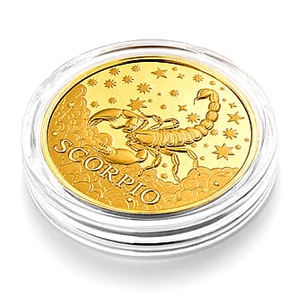 https://tjcuk.sirv.com/Products/85/4/8548678/Celestial-Zodiac-Collection-Scorpio-24k-Gold-Coin-Collectibles_8548678_2.jpg?w=342&h=342