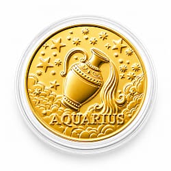 Celestial Zodiac Collection - Aquarius 24k Gold Coin Collectibles
