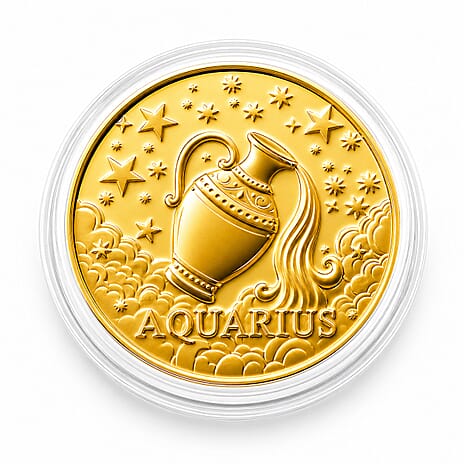Celestial Zodiac Collection - Aquarius 24k Gold Coin Collectibles