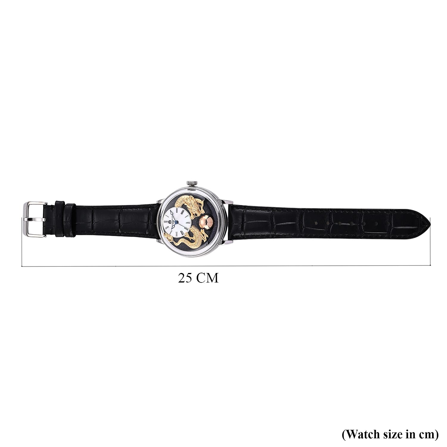 William Hunt Dragon Skeleton MIYOTA 6T15 Automatic Mechanical Japan Movement 5ATM WR MOP Dragon Emboss Dial & IPS Plating 316 Stainless Steel Case Mens Watch with Black Leather Strap