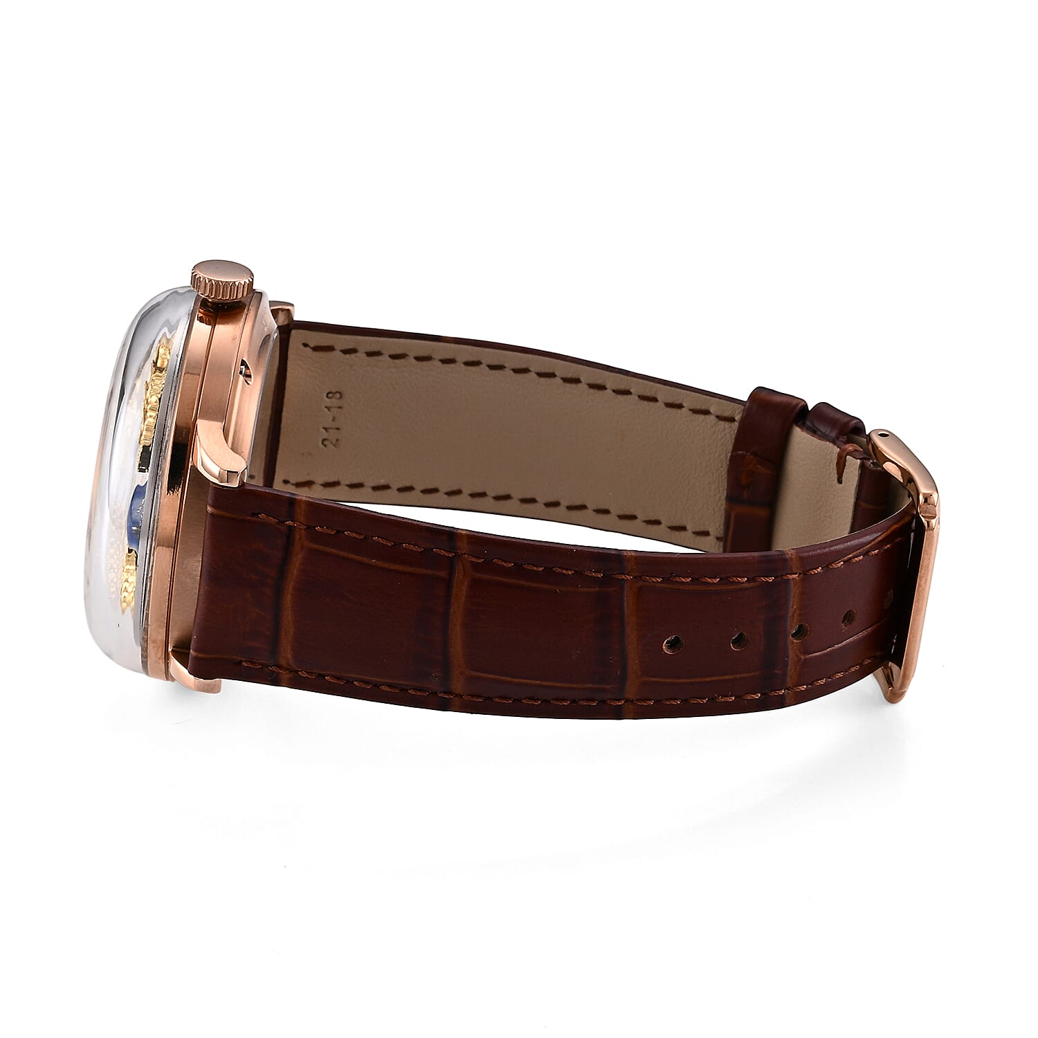 William Hunt Dragon Skeleton MIYOTA 6T15 Automatic Mechanical Japan Movement 5ATM WR MOP Dragon Emboss Dial & IPR Plating 316 Stainless Steel Case Mens Watch with Brown Leather Strap